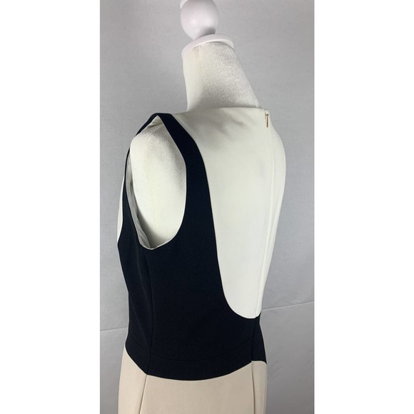 NWT Hugo Boss Dikrysa Color Block White Black & Tan Sheath Dress Size 4, NEW! - Picture 4 of 11
